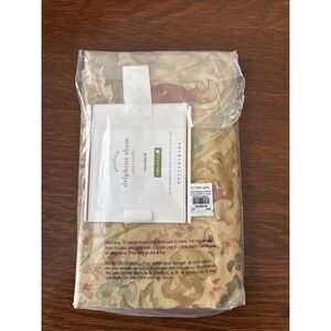 Single Pottery Barn Delphine Pillow Sham Std Floral‎ Pomegranate Brown Red Green